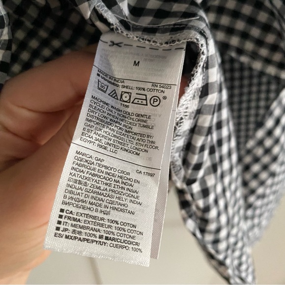 NWT GAP gingham off the shoulder blouse cottagecore - Picture 3 of 9